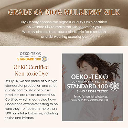 Mulberry Silk Sheets 4 Piece, Silk Bedding Set 100% Top 6A Grade Oeko-Certified