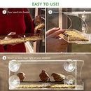 Window Bird Feeders with Strong Suction Cups - 4 Cups Tray with Drainage Holes