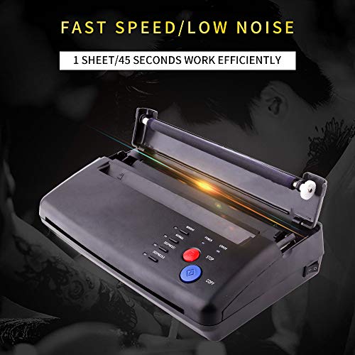 Black Tattoo Transfer Stencil Machine Thermal Copier Printer with Bonus Papers