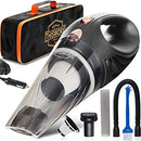 Car Vacuum Cleaner - Portable, High Power, Handheld Vacuums w/ 3 Attachments