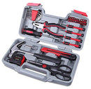39Piece Tool Set General Household Kit with Plastic Toolbox Storage Case