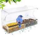 Window Bird Feeders with Strong Suction Cups - 4 Cups Tray with Drainage Holes