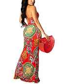 Ekaliy Sexy Split Evening Maxi Dress for Women Floral Long Prom Gown Sundresses