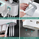 Toothbrush Holder Wall Mounted, Automatic Toothpaste Dispenser Squeezer Kit -Magnetic
