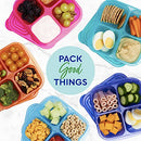 Bento Snack Boxes - Reusable 4-Compartment Food Containers for School
