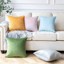 Pack of 2 Velvet Decorative Throw Pillow Covers Soft Solid Square Cushion Case
