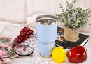 30oz Blue Tumbler Stainless Steel Double Wall Vacuum Insulated Mug with Straw and Lid