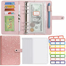 A6 Budget Binder, PU Leather Money Organizer for Cash Bills Coupon, Planner Book Notebook