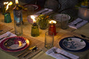 TIKI 6-Inch Molded Glass Table Torch, Red, Green & Blue (Set of 3)