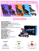2pm Sports Cytia Pink Girls Adjustable Illuminating Inline Skates with Light up Wheels