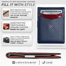 Leather Slim Wallets for Men. Wallet Card Holder with Money Clip.