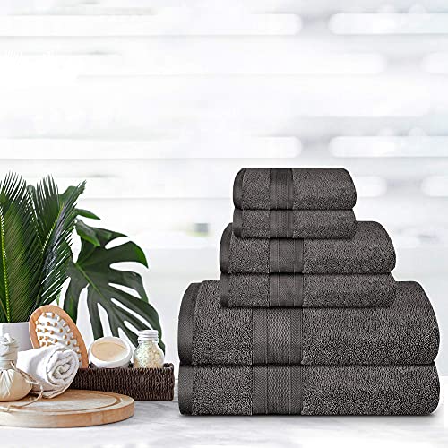 7 Piece Set (2 Bath Towels, 2 Hand Towels, 2 Washcloths, 1 Bathmat) Everyday Luxury 100% Cotton