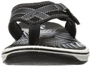 Clarks Women's Breeze Sea Flip-Flop, Black Synthetic, 9