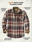 Legendary Whitetails Men's Buck Camp Flannel Shirt, Cedarwood Plaid, Large