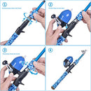 Kids Fishing Pole Set with Full Starter Kits 2 Set Portable Telescopic Fishing Rod