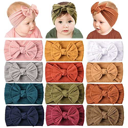 12 Pack Baby Nylon Headbands Hairbands Hair Bow Elastics Handmade Hair Accessories