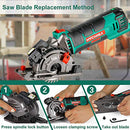 Mini Circular Saw, HYCHIKA Compact Circular Saw Tile Saw with 3 Saw Blades 4A