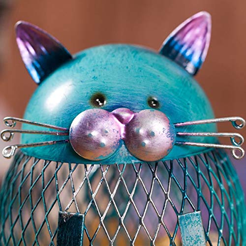 Cat Coin Box Piggy Bank Animal Ornament Iron Art Handcrafts