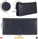 Mens Vintage Genuine Leather RFID Blocking Long Wallet Bifold Wallets For Men
