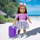 American 18 Inch Girl Doll Travel Suitcase Play Set with 18 Inch Doll Clothes and Accessories