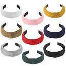 Knotted Headbands for Women Girls, 9 Pcs Wide Plain Turban Headband Fashion