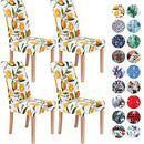 Spandex Chair Covers for Dining Room Set of 4, Stretch Printed Chair