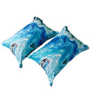 Aqua Blue Duvet Cover Set Queen Size,3 Pcs Soft Cooling Aesthetic Duvet Cover