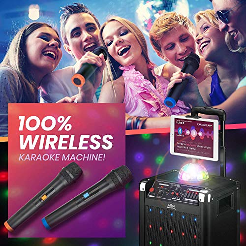 Karaoke Machine for Kids & Adults Wireless Microphone Speaker with Disco Ball