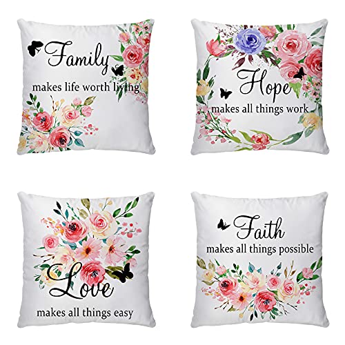 Muuyi Flower Pillow Covers 18x18 Pillow Protector Decorative Throw Pillows Decor