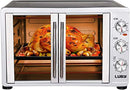 Luby Large Toaster Oven Countertop French Door Designed, 18 Slices, 14'' pizza, 20lb Turkey, Silver