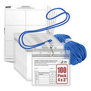 Lanyard with Horizontal ID Name Badge Holder + Paper Inserts 3-Piece Kit