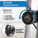 Folding Exercise Bike, 8 Levels of Resistance Stationary Bike, Bluetooth tracking & Tablet Holder