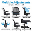 Desk Chair with Adjustable Height, Swivel Computer Rolling Task Chair with Flip-up Arms