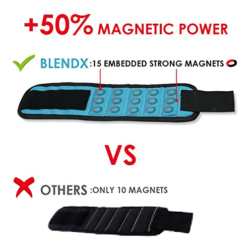 Magnetic Wristband,BLENDX Men Gifts Tool with Strong Magnets for Holding Screws