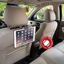 Car Headrest Tablet Holder, Adjustable iPad Car Mount for Kids in Backseat, Black