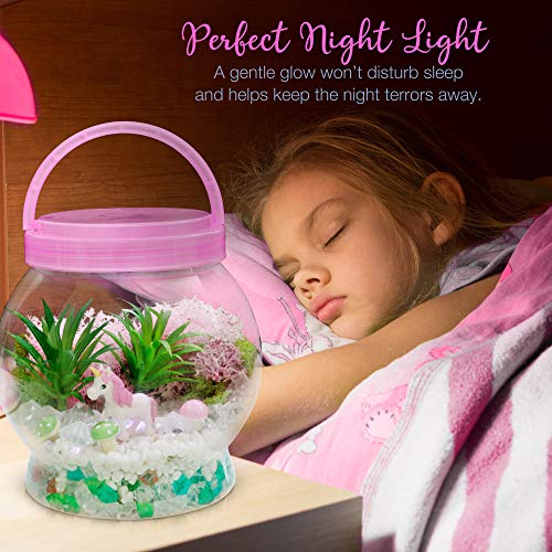 DIY Light up Unicorn Terrarium Kit for Kids with LED Light, Unicorn Stuff