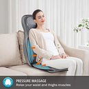 Comfier Neck and Back Massager with Heat- Shiatsu Massage Chair Pad Portable