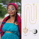 Heart Butterfly Rose Necklace 14k Gold Plated Pendant