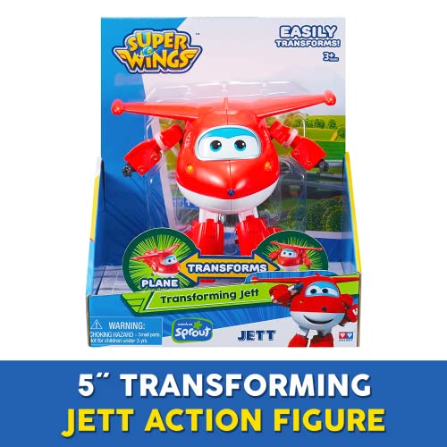 Super Wings - 5" Transforming Jett Airplane Toys Vehicle Action Figure| Flying Plane