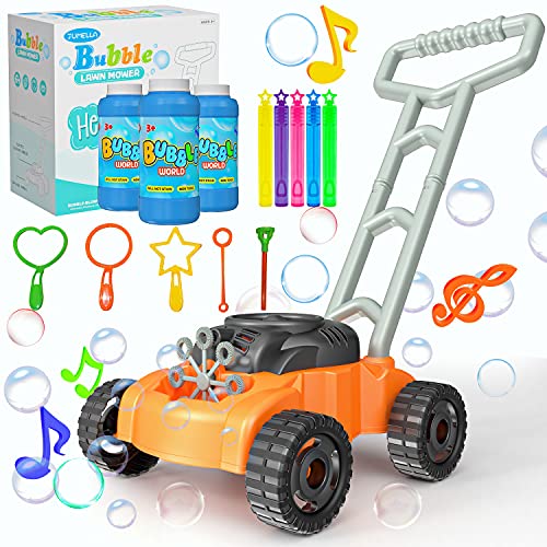 Lawn Mower Bubble Machine for Kids - Automatic Bubble Mower with Music,