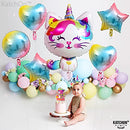 Big, 36 Inch Caticorn Balloon Set - Caticorn Party Supplies, Pack of 7