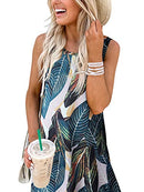 Summer Maxi Dress Casual Loose Beach Long Tank Dress Split with Pockets A19shuye-M