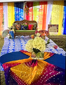 6 Piece Rainbow Sheer Window Panel Colorful Backdrop Bright Curtains Set for Playroom,