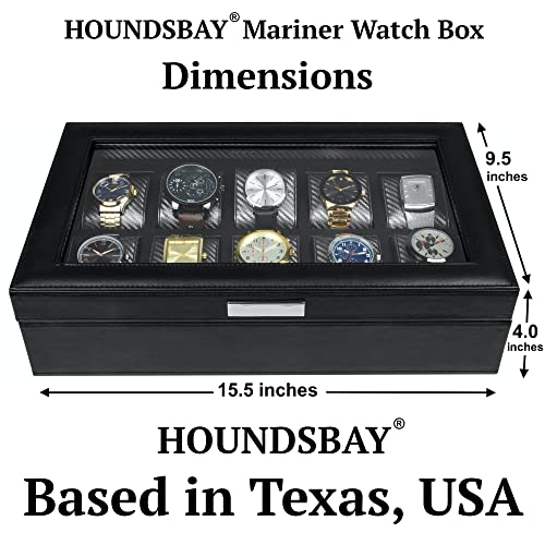 Mens Watch Box Storage Case Holder, Watch Box for Large Watches