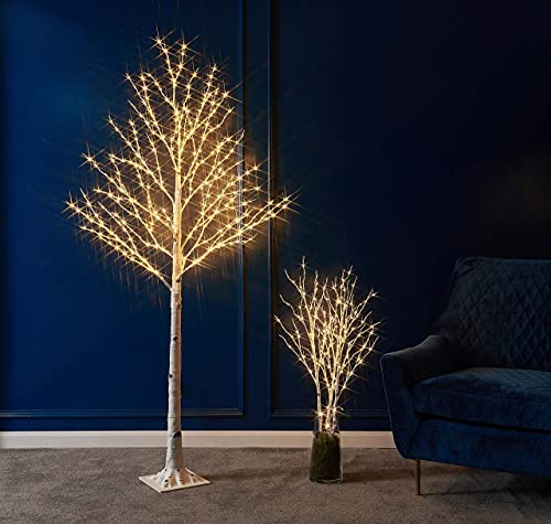 Lighted White Twig Branches with Timer and Dimmer 2 Sets Tree Branch with Warm White Lights