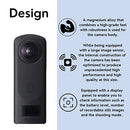 Theta 360 Camera with 51GB Internal Storage Bundle with Lens Cap and Photo and Video