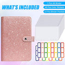 A6 Budget Binder, PU Leather Money Organizer for Cash Bills Coupon, Planner Book Notebook