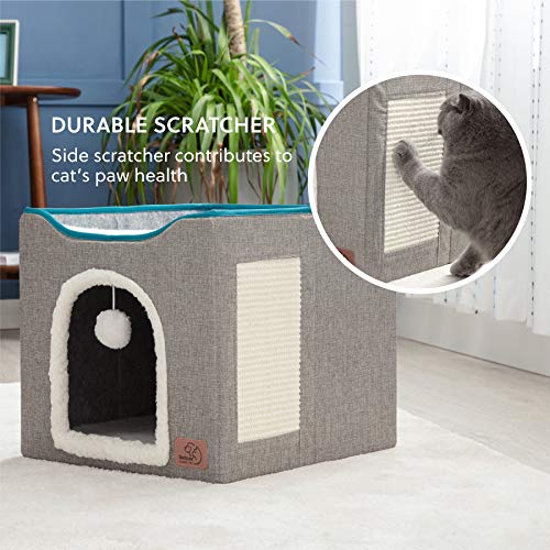 Cat Bed for Indoor Cats -Large Cat Cave for Pet Cat House