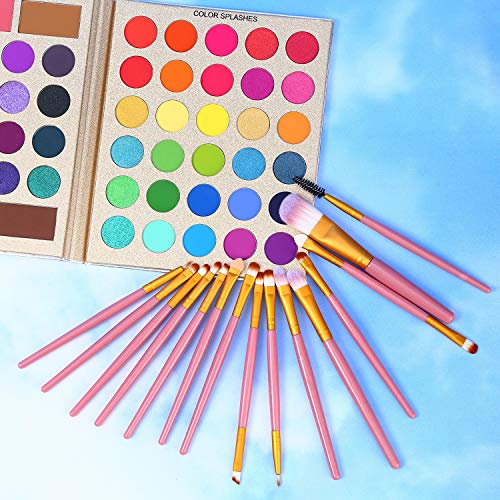 Professional 86 Colors Eyeshadow Palette with 15pcs Makeup Brushes Set All in One