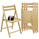 4-PC Folding Chair Set - Parent,Natural Finish, Set of 4